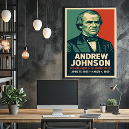 Andrew Johnson 17th President Collectors Lithograph Poster