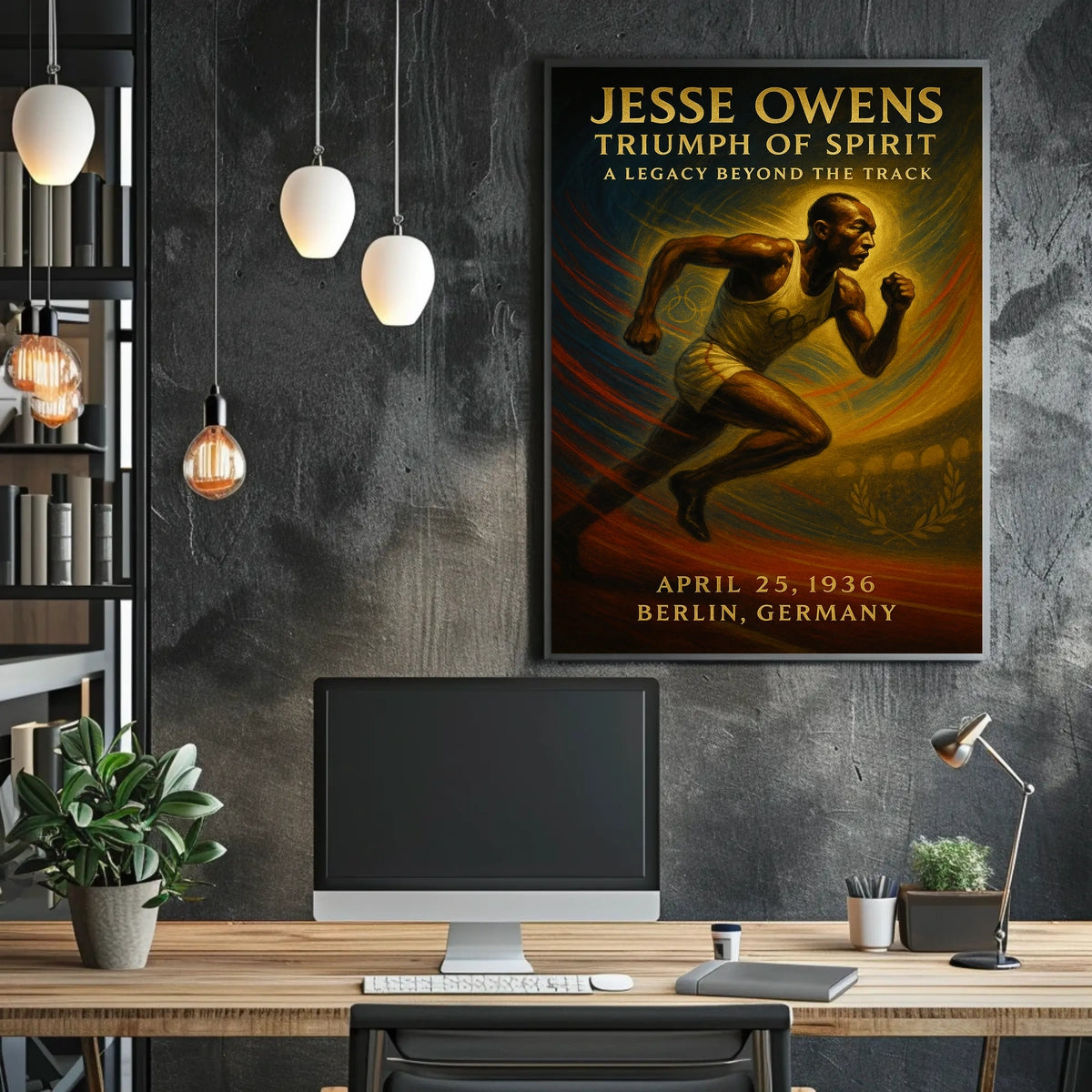 Jesse Owens Vintage Olympic Triumph Poster Art