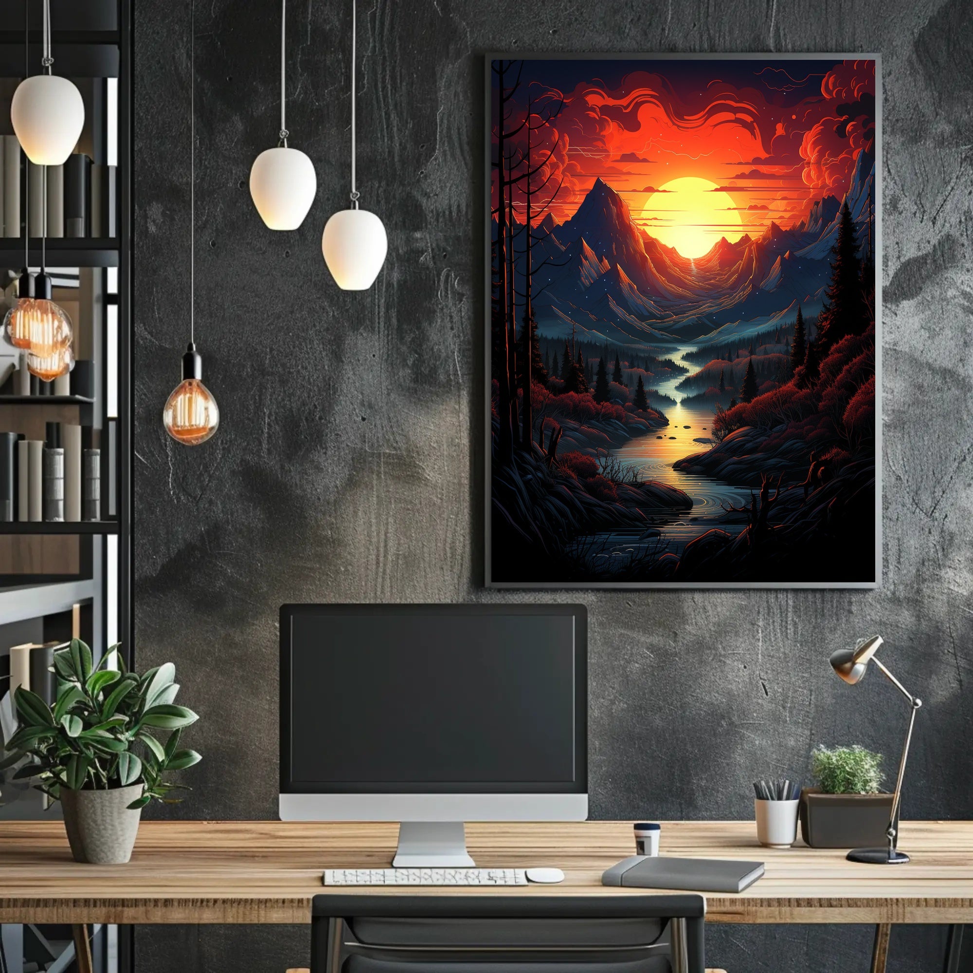Radiant Mountain Sunset Poster