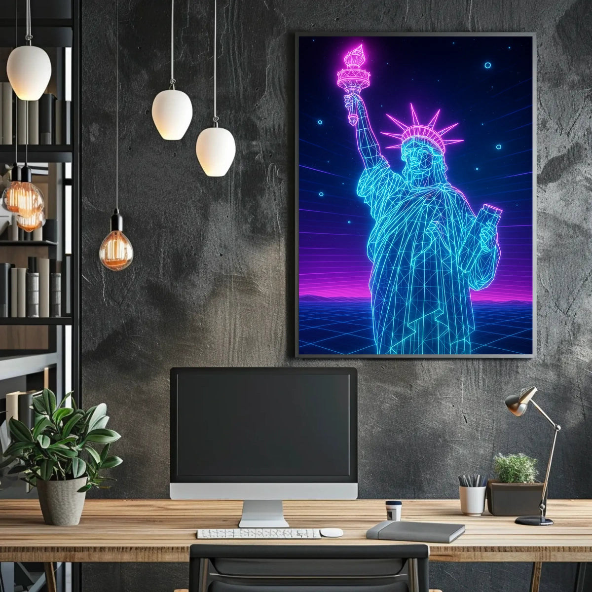 Neon Liberty Poster