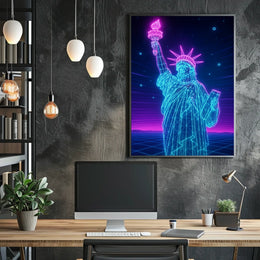 Neon Liberty Poster