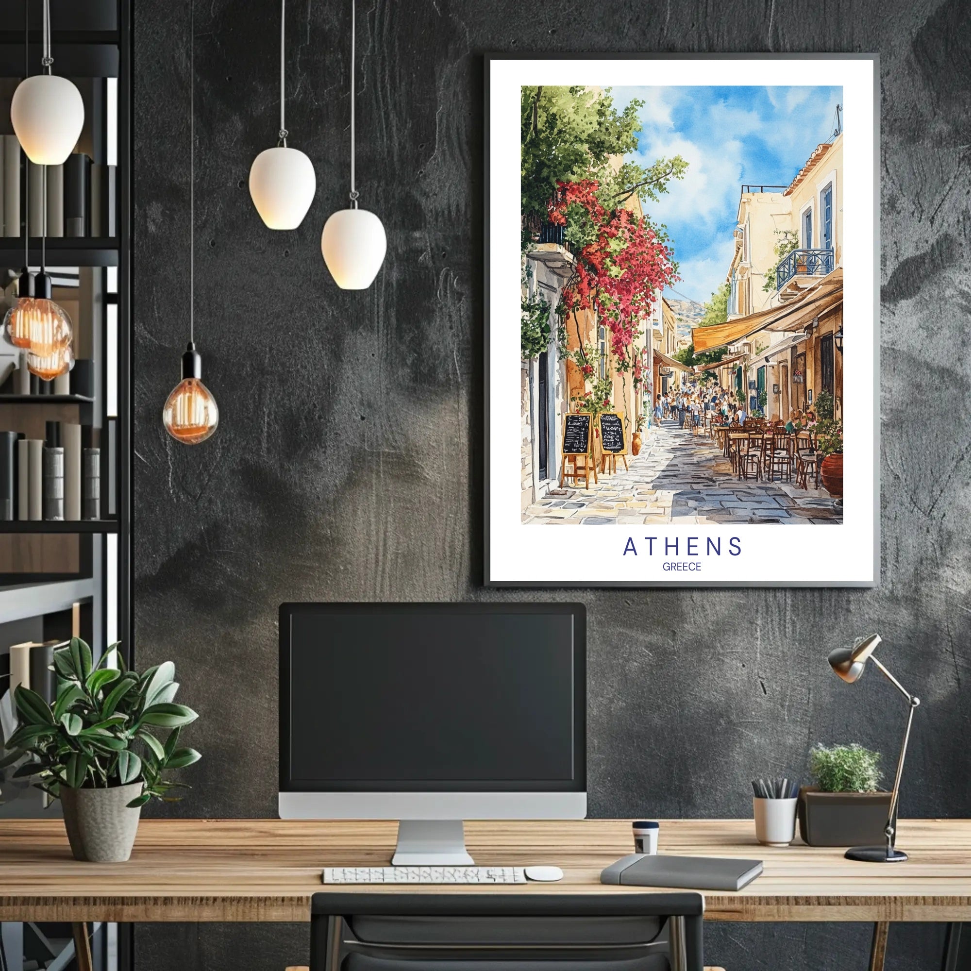 Vibrant Streets of Athens Poster PosterGoat