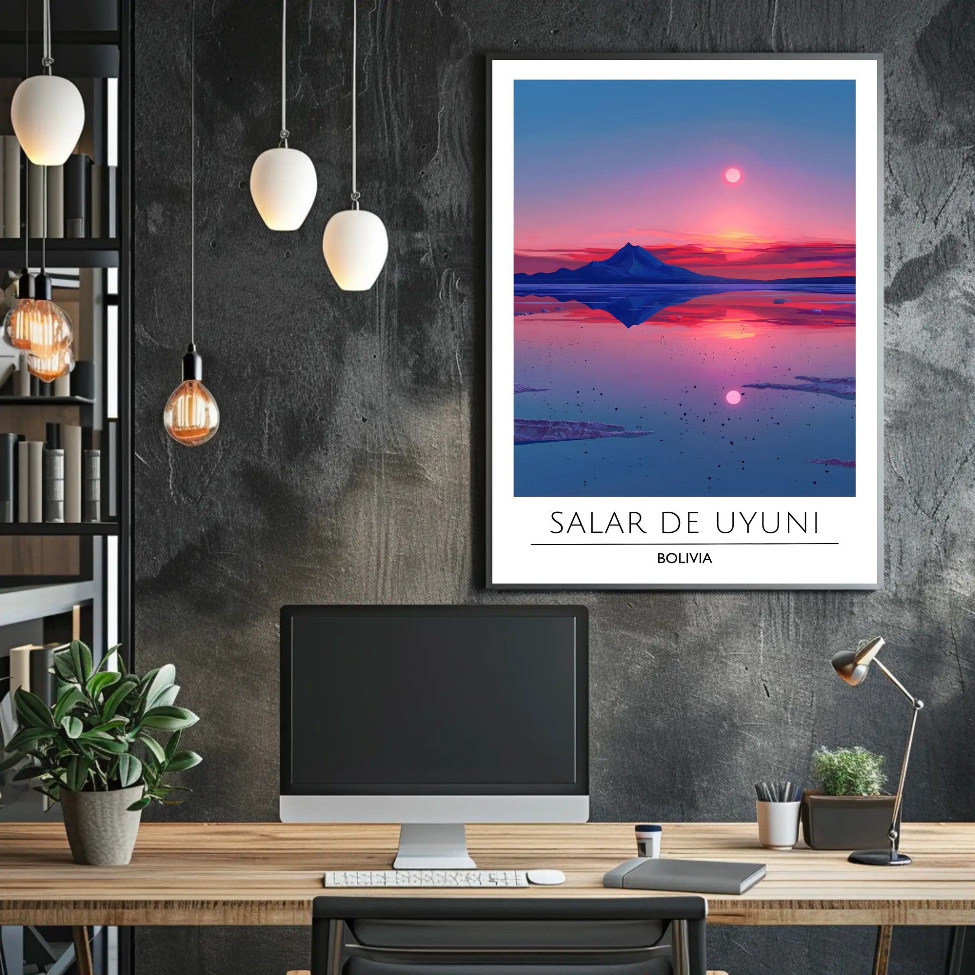 Salar de Uyuni Sunset Travel Poster