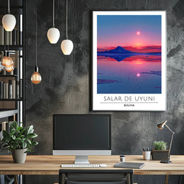 Salar de Uyuni Sunset Travel Poster