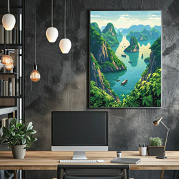 Serene River Landscape Poster