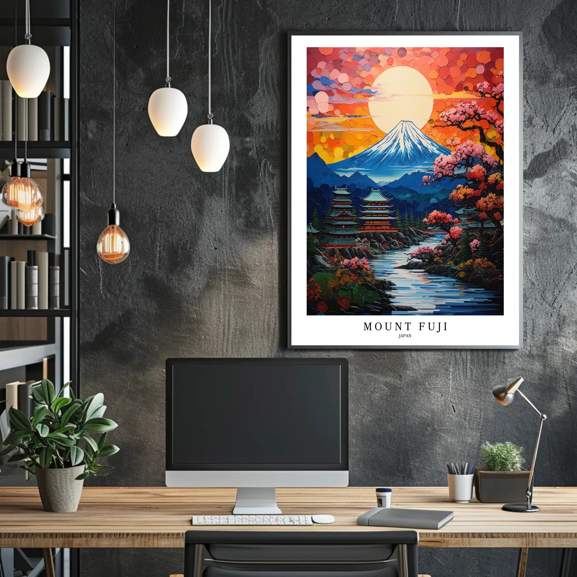 Mount Fuji Artistic Landscape Poster - Cultural or Heritage Poster PosterGoat