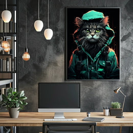 Anthropomorphic Cat Poster: Urban Fantasy Art Print