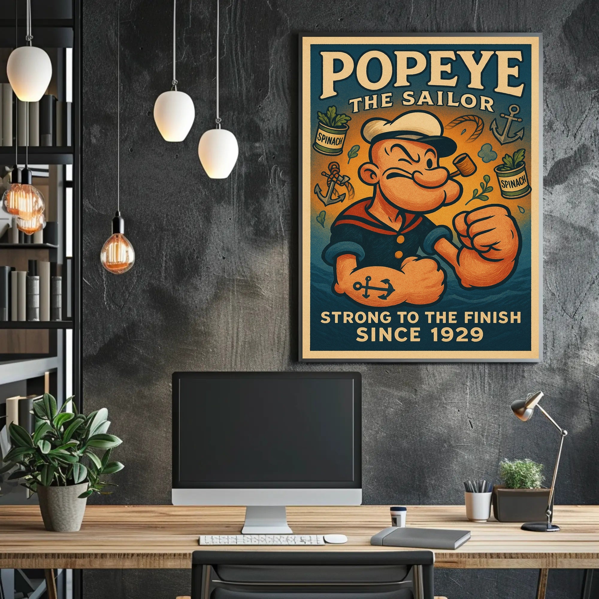Popeye The Sailor Retro Poster Vintage Cartoon Print