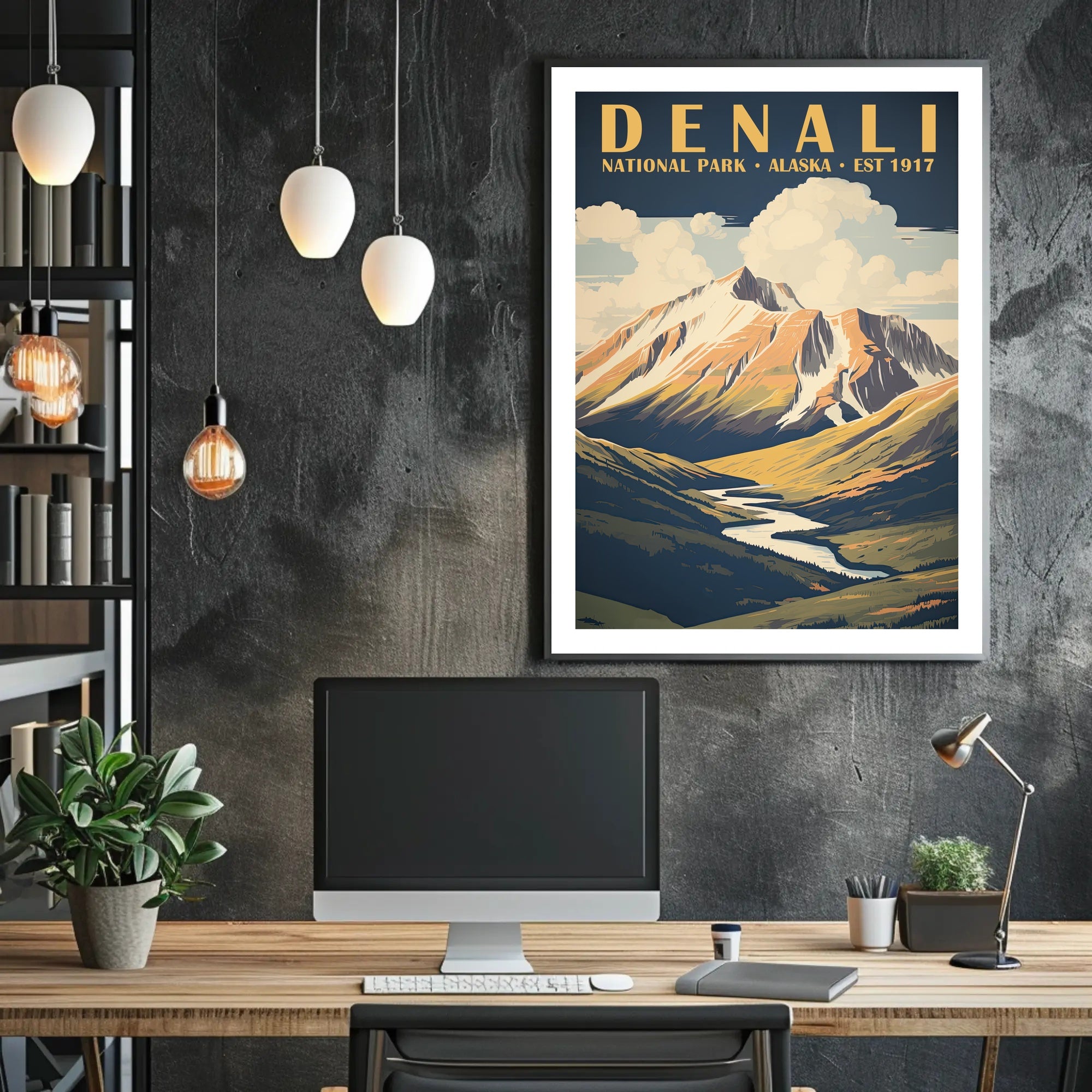 Denali National Park Vintage Poster Travel Wall Art