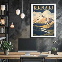 Denali National Park Vintage Poster Travel Wall Art