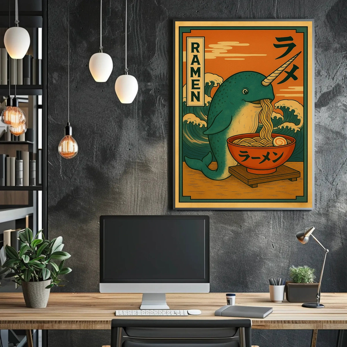 Narwhal Ramen Delight Poster
