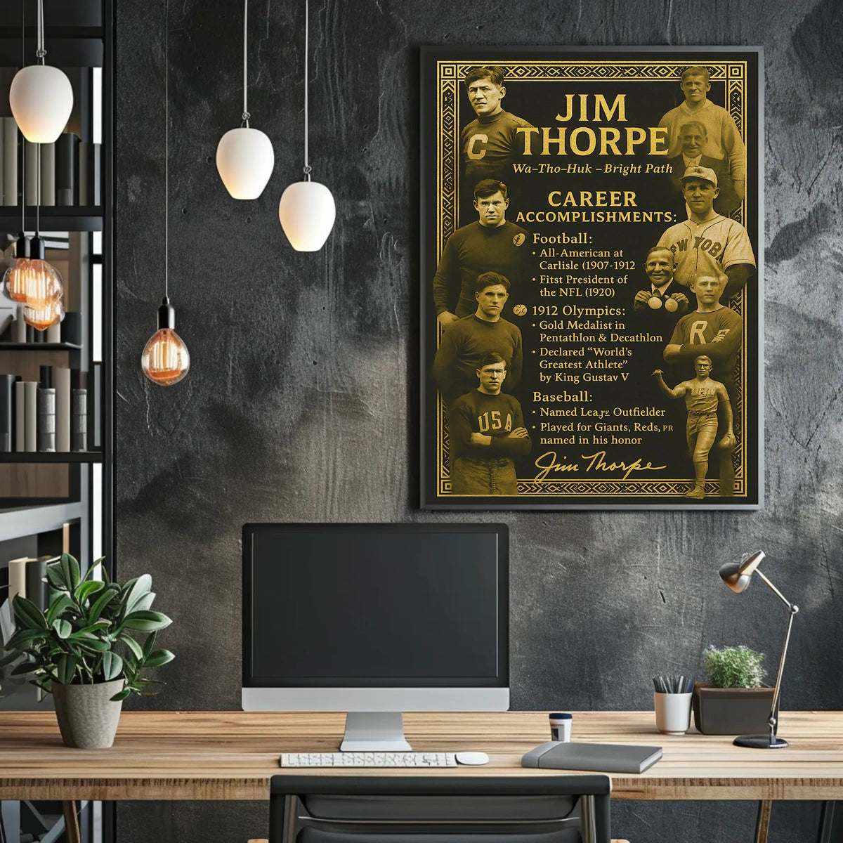 Celebrating Jim Thorpes Legendary Achievements Poster