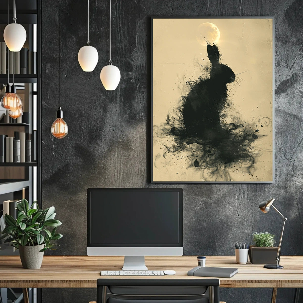 Moonlit Rabbit Poster