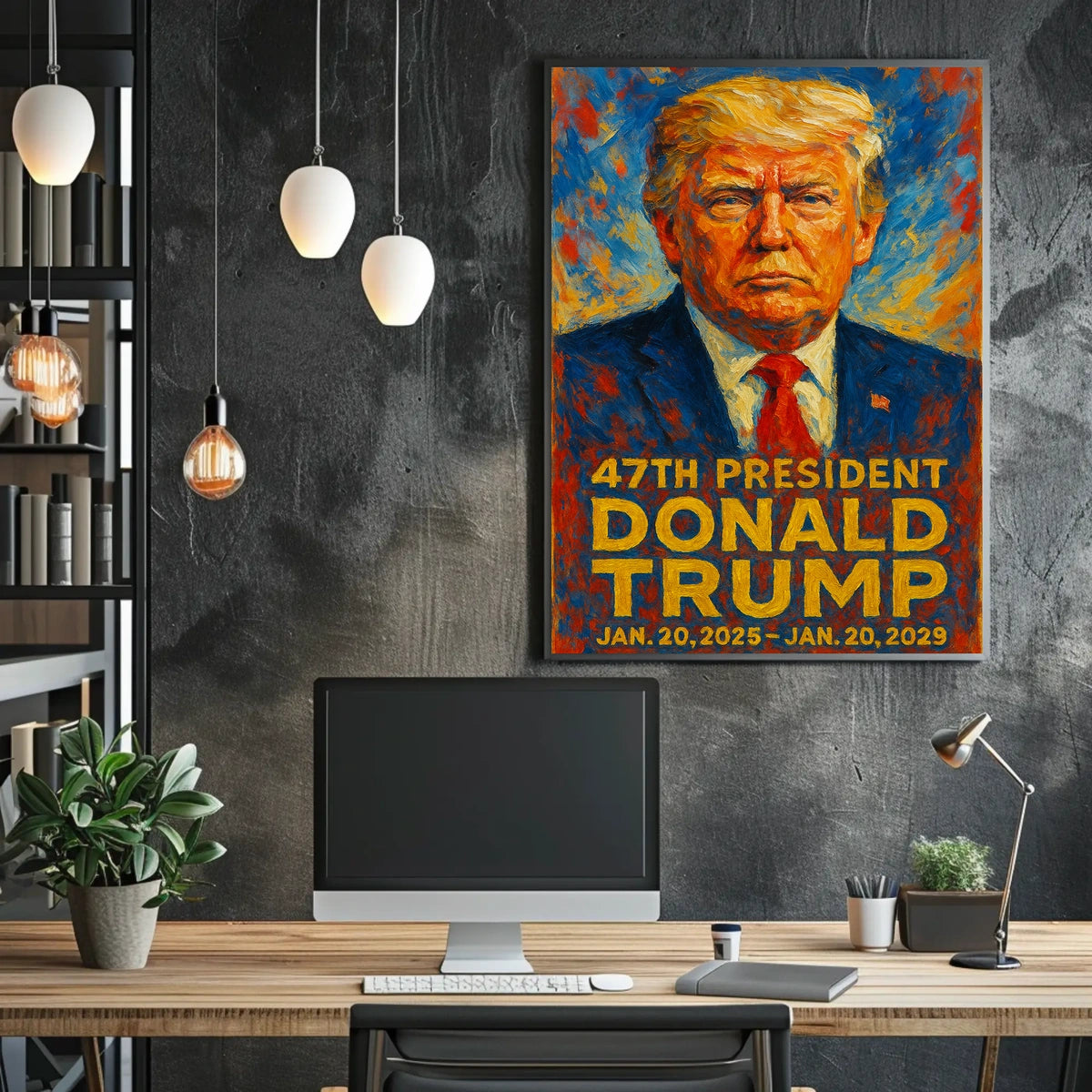 Trump Leadership Colors Patriot Impressionism Poster
