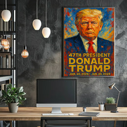 Trump Leadership Colors Patriot Impressionism Poster