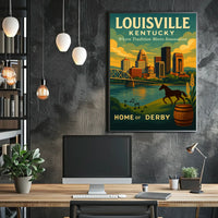 Louisville Derby Iconic Skyline Heritage Travel Souvenir Culture Wall Art Timeless Poster