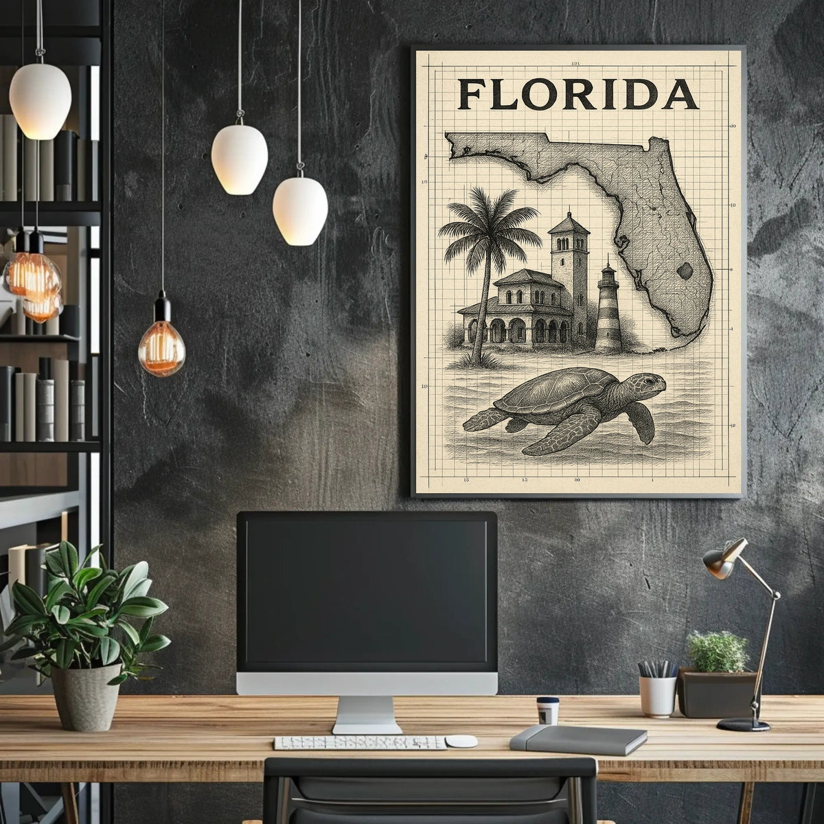 Florida Landmarks And Wildlife Poster