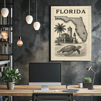 Florida Landmarks And Wildlife Poster