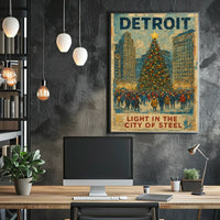 Detroit Light In The City Of Steel Poster