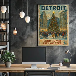 Detroit Light In The City Of Steel Poster