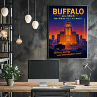 Buffalo Gateway to the West Poster Art Print PosterGoat