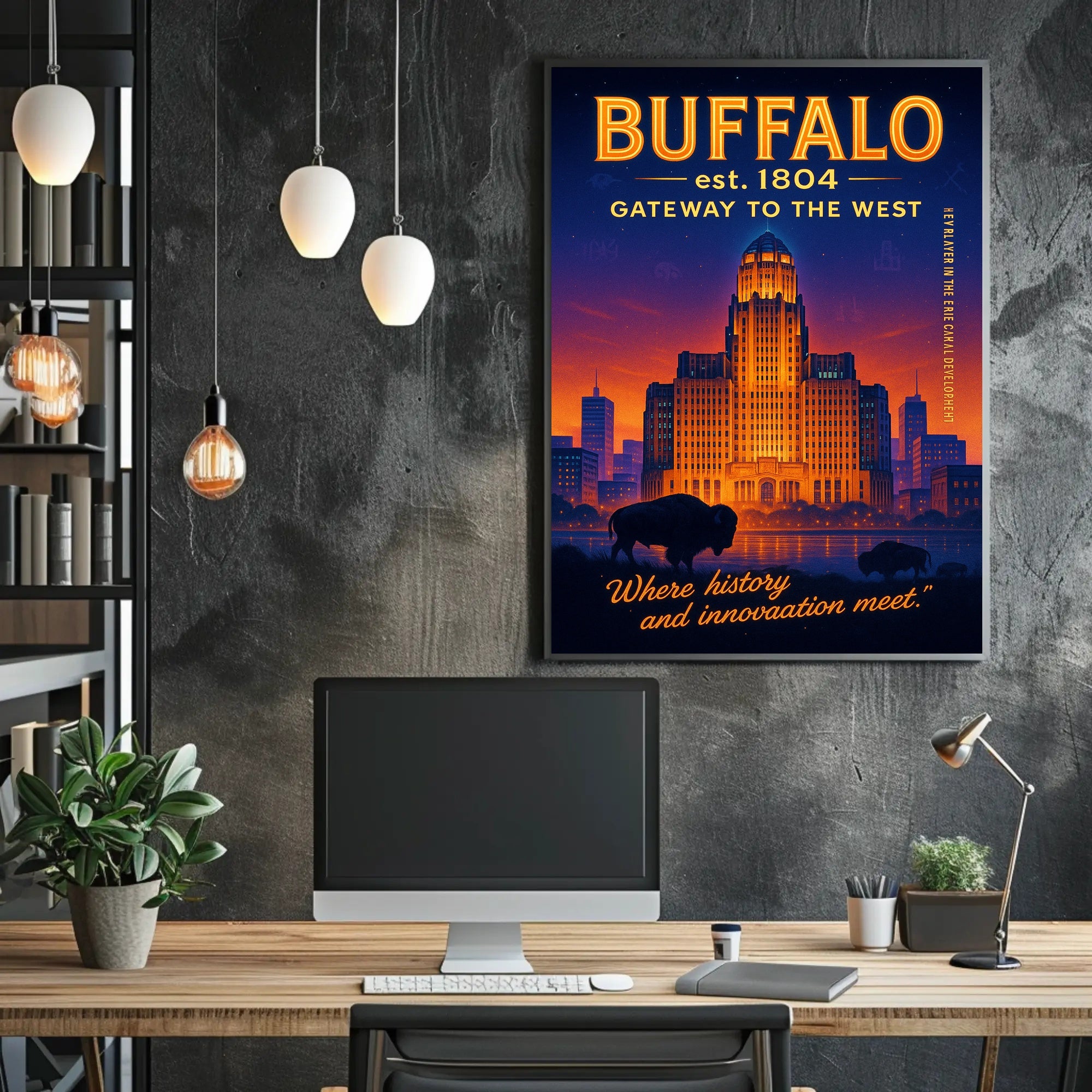 Buffalo Gateway to the West Poster Art Print PosterGoat