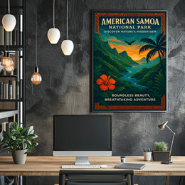 American Samoa National Park Vibrant Artistic Travel Poster
