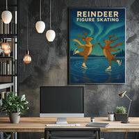 Enchanting Reindeer Ice Dance Fantasy Poster