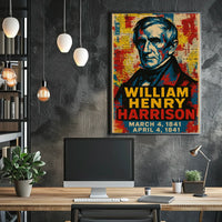 William Henry Harrison 9th President of the United States Street Art Mashup Poster
