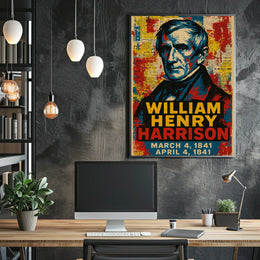William Henry Harrison 9th President of the United States Street Art Mashup Poster