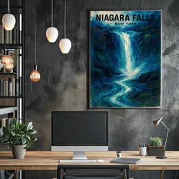 Niagara Falls Adventure Travel Poster Modern Wall Art