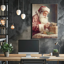 Santa Claus In A Moment Of Preparation Poster
