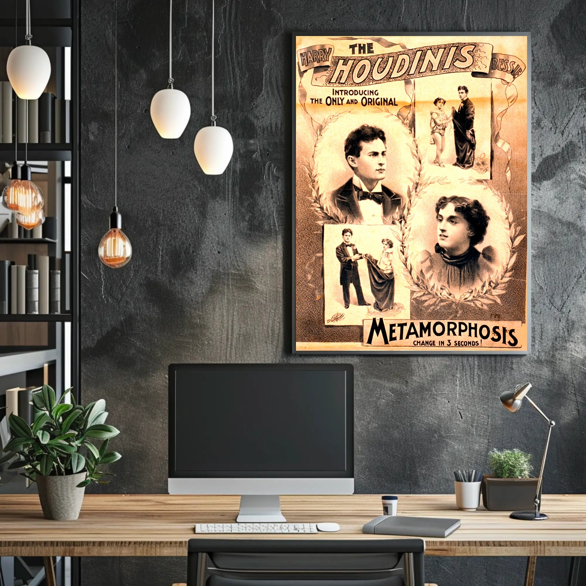 The Houdinis Magic Show Vintage Historical Poster