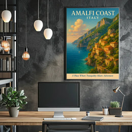 Amalfi Coast Italy Travel Destination Poster