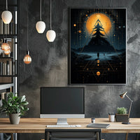 Mystical Cosmic Landscape Surrealism Art Poster