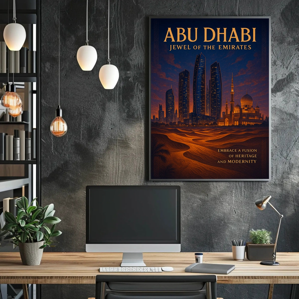 Abu Dhabi Skyline Fusion Urban or Cityscape Poster