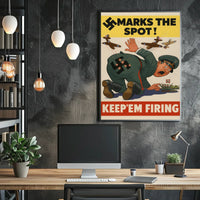 KEEP'EM FIRING WWII Propaganda Patriotic Poster