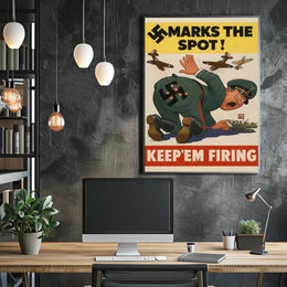 KEEP'EM FIRING WWII Propaganda Patriotic Poster