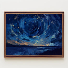 Starry Night Impressionist Art Poster for Home Decor