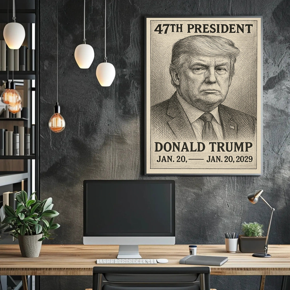 Donald Trump Enduring Leadership Engraved Portrait Poster