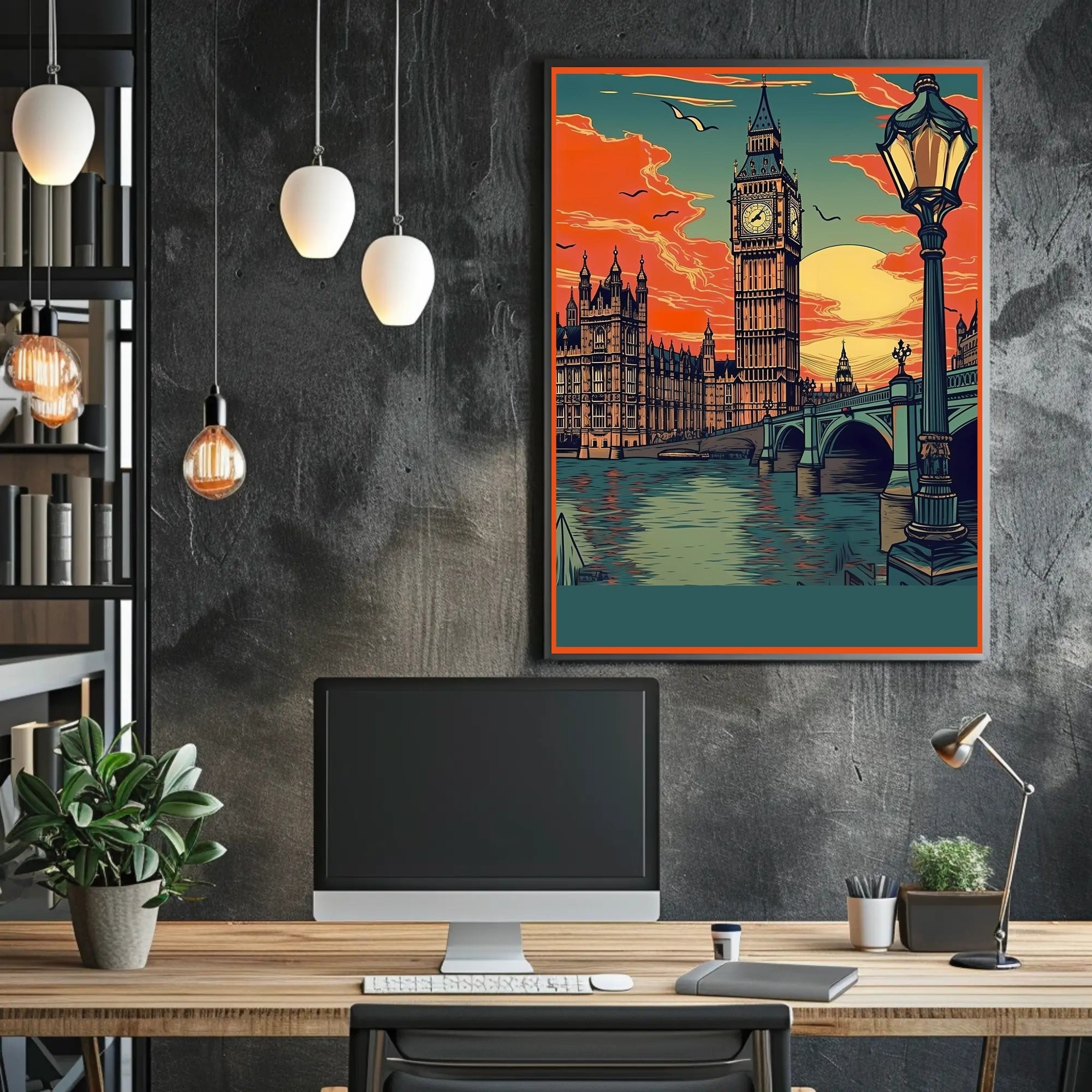 Sunset Over London Poster