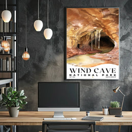 Wind Cave Watercolor Wall Art Poster