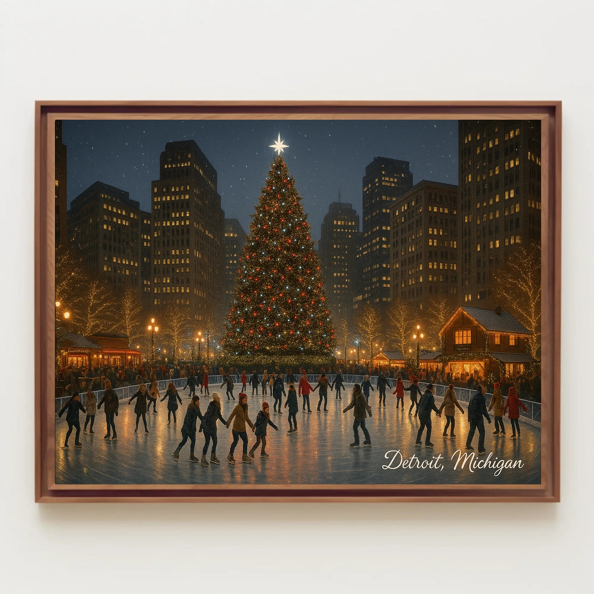 Winter Wonderland Detroit Cozy Photography Realism Poster