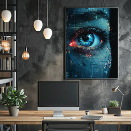 Vision Future Cyberpunk Digital Painting Enthusiast Poster