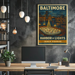 Baltimore Harbor Of Lights Poster