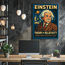 Albert Einstein Relativity Vintage Educational Poster