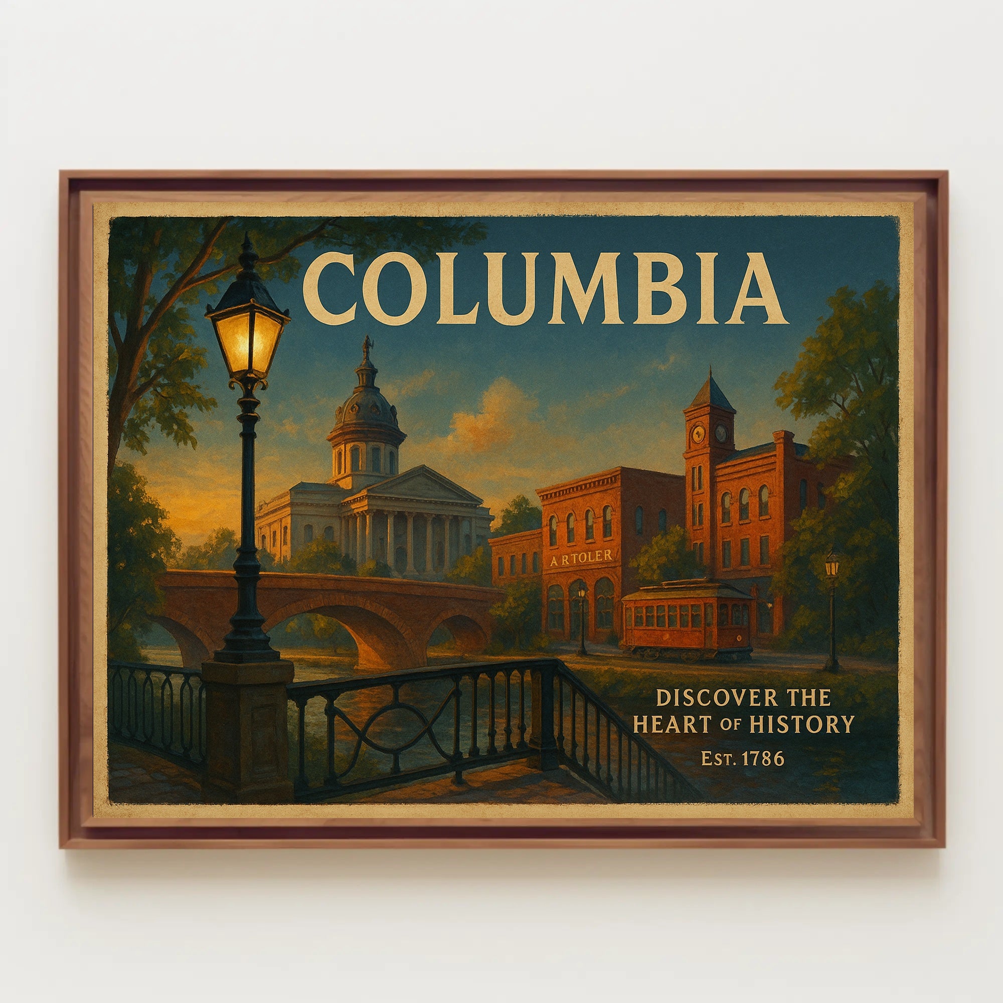 Columbia Historic Charm Travel Poster Print