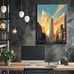 Empire State Building At Sunset Poster