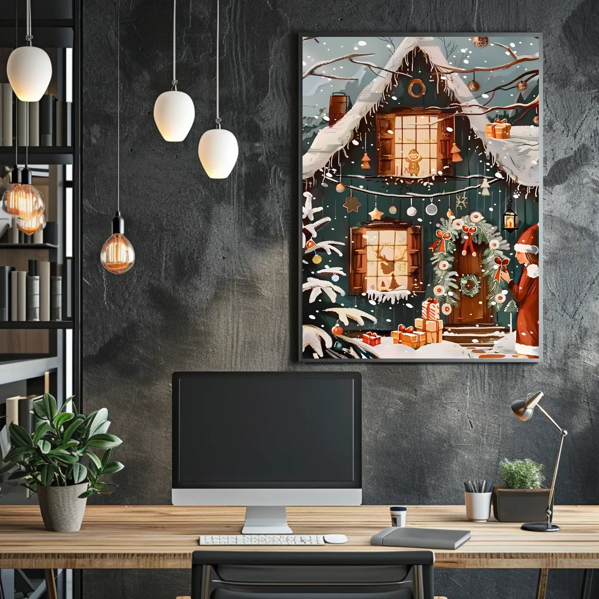 Winter Wonderland Cottage Poster