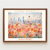 Singapore Flower Market Urban Cityscape Poster